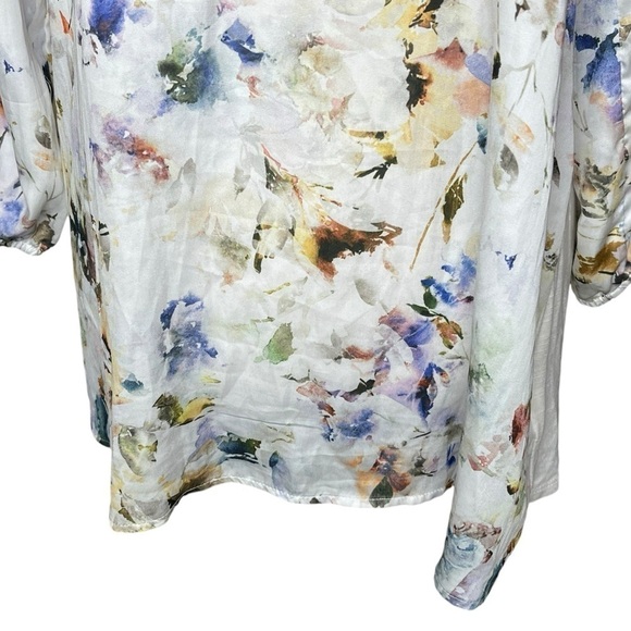 Anthropologie Dolan Floral Long Ruffle Sleeve Blouse Size Medium - Picture 8 of 15